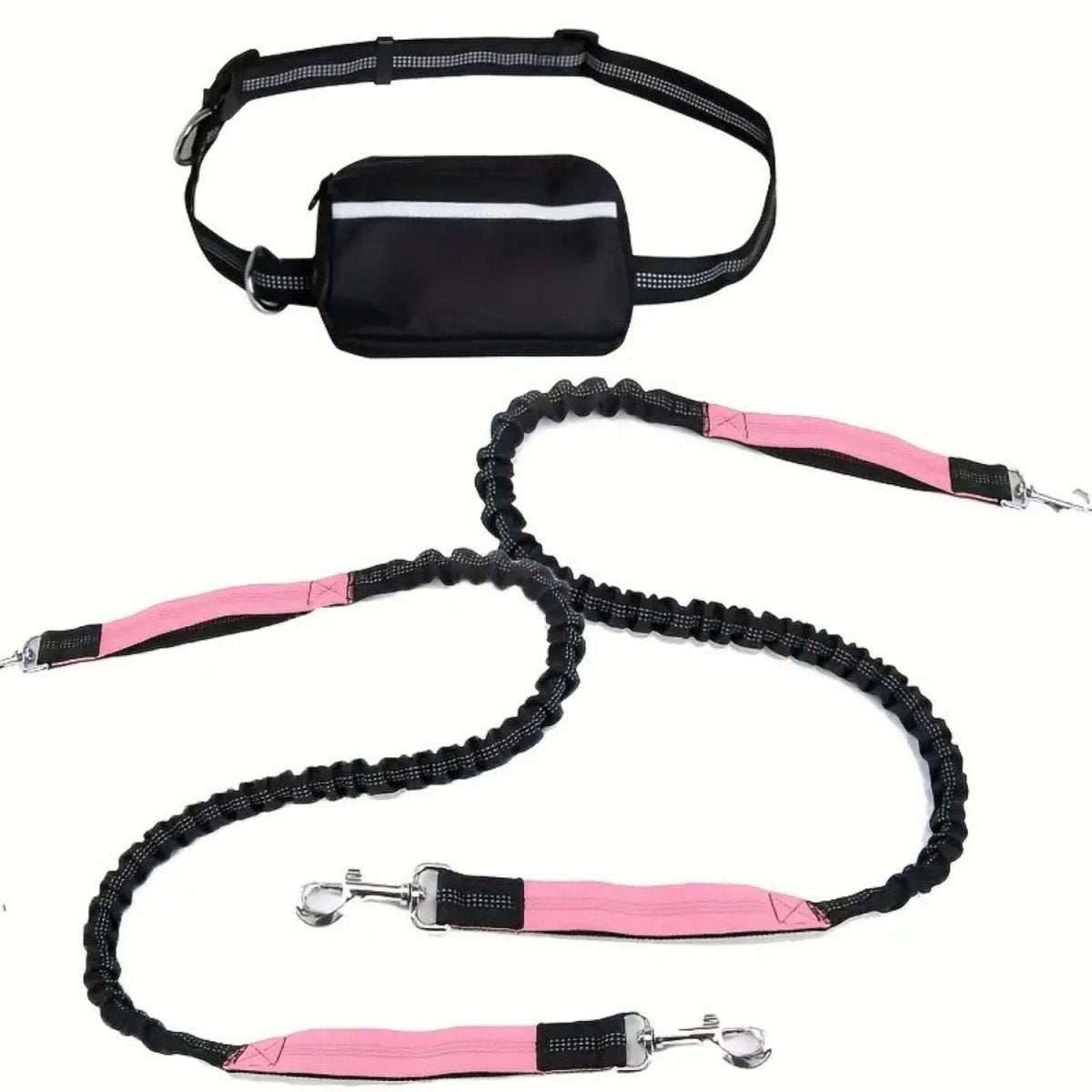 Handsfree Hondenriem Set - Reflecterend, Schokabsorberend en Duurzaam voor Middelgrote Honden - Hebbr