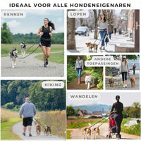 Handsfree Hondenriem Set - Reflecterend, Schokabsorberend en Duurzaam voor Middelgrote Honden - Hebbr