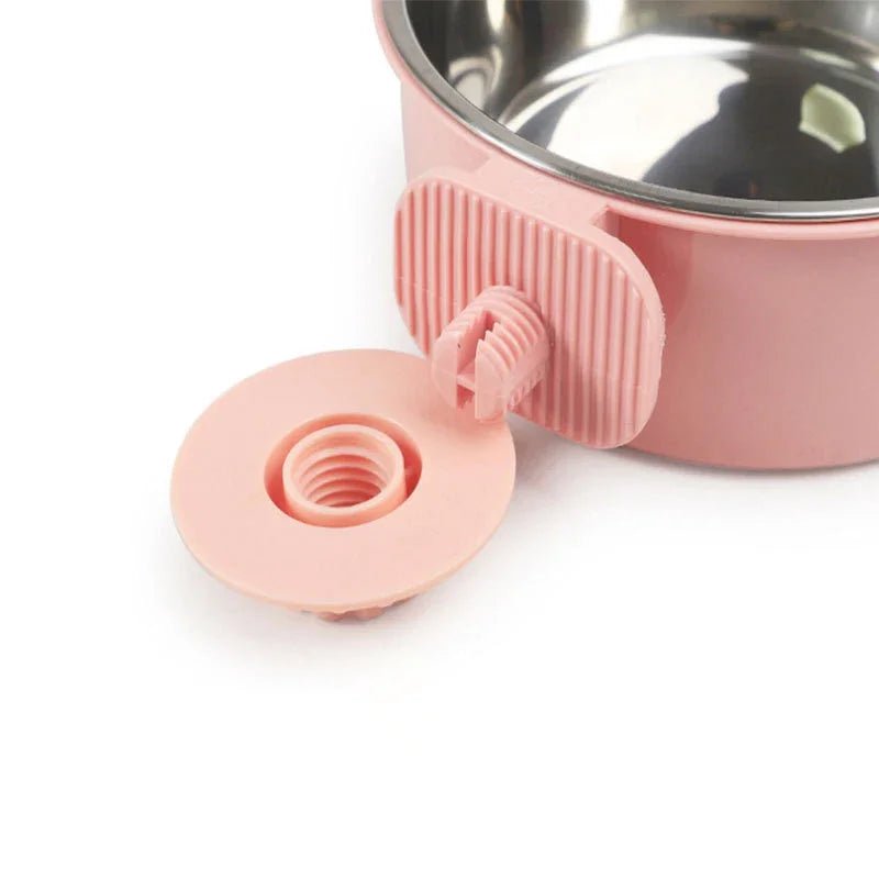 Hangende Dubbele Voerbak voor Honden en Katten - Roestvrij Staal, Afneembaar en Antispill Ontwerp - Hebbr