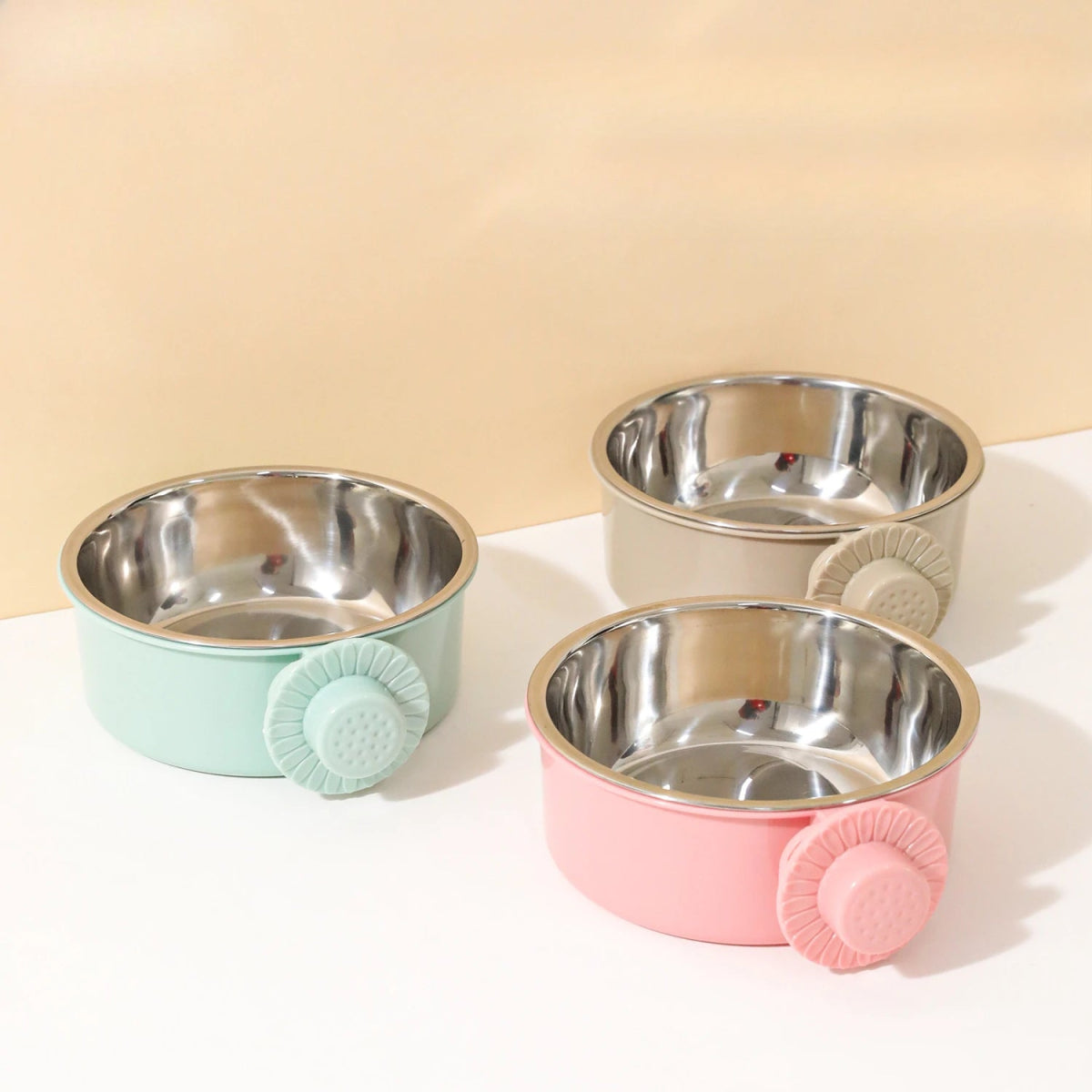 Hangende Dubbele Voerbak voor Honden en Katten - Roestvrij Staal, Afneembaar en Antispill Ontwerp - Hebbr