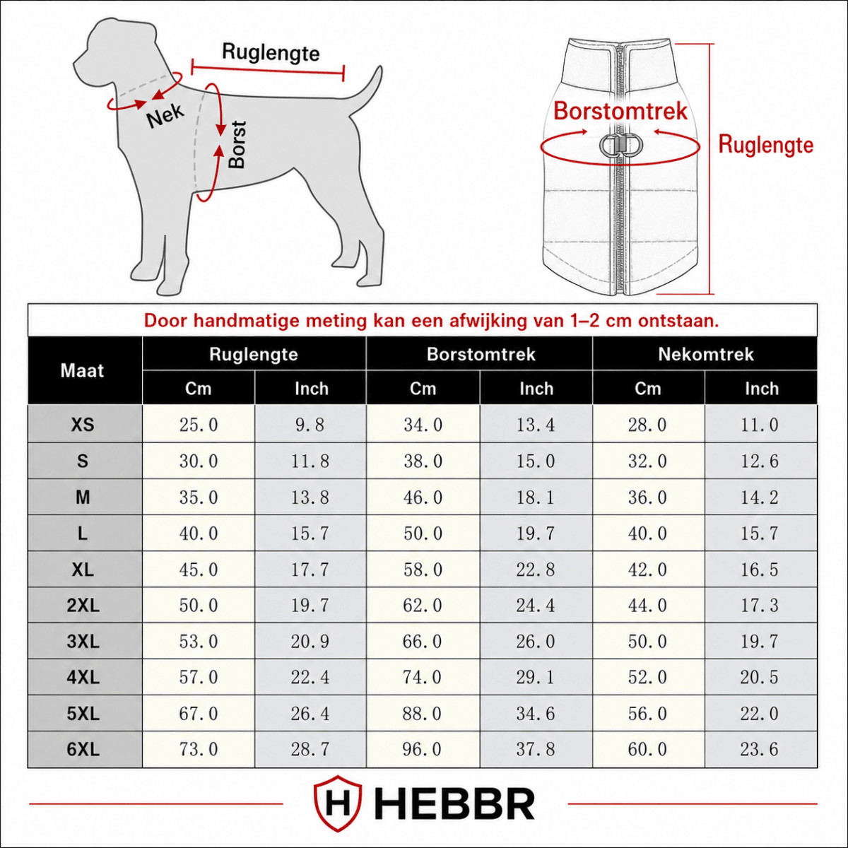 Haro Hondenjas Winter | Warm, Wind- en Waterdicht met D-ring, Verkrijgbaar in XS-6XL - Hebbr