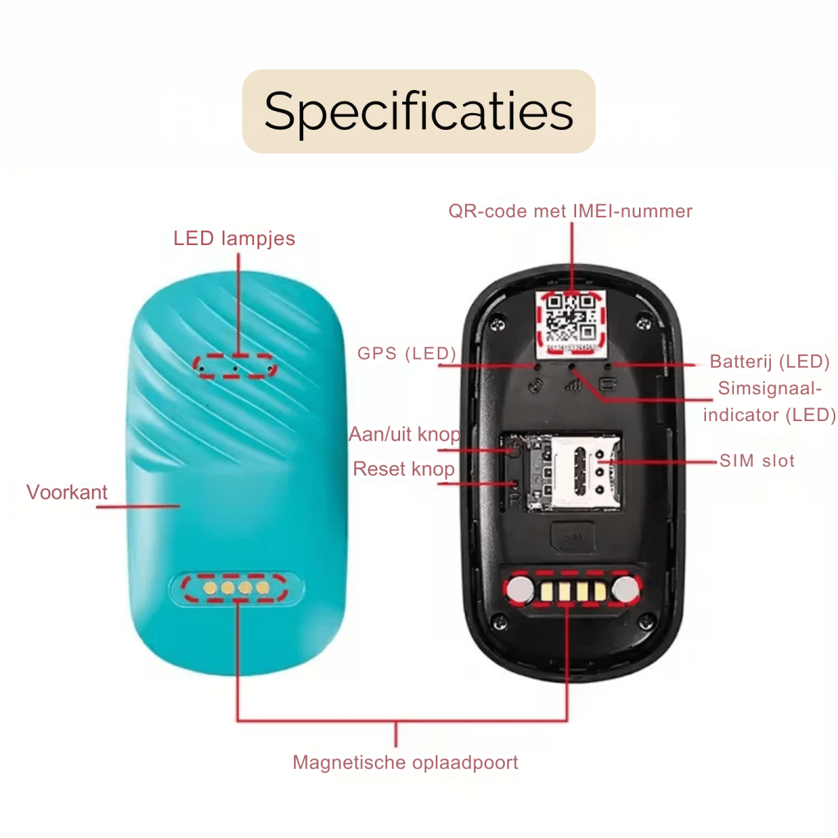 Hond en Kat 4G GPS Tracker – Realtime Locatiebepaling Waterdicht Groen of Oranje - Hebbr