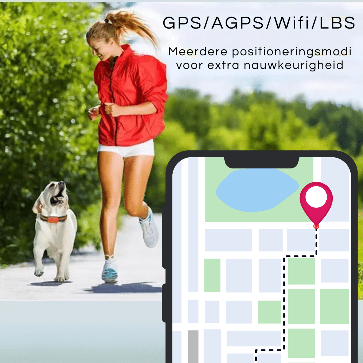 Hond en Kat 4G GPS Tracker – Realtime Locatiebepaling Waterdicht Groen of Oranje - Hebbr