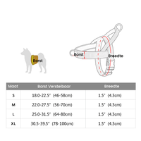 Hond harnas S 46 - 58 cm Nylon – No Pull en Reflecterend Khaki - Hebbr