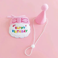 Hond Kat Verjaardag Hoed en Bandana Set – Duurzaam Feestelijk Roze - Hebbr