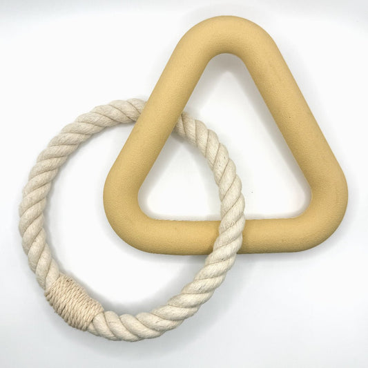 Hond Kauwtriangel 15 cm Natuurlijk Rubber – Stimuleert Gezond Kauwgedrag Roze - Hebbr