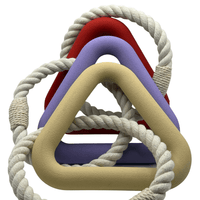 Hond Kauwtriangel 15 cm Natuurlijk Rubber – Stimuleert Gezond Kauwgedrag Roze - Hebbr