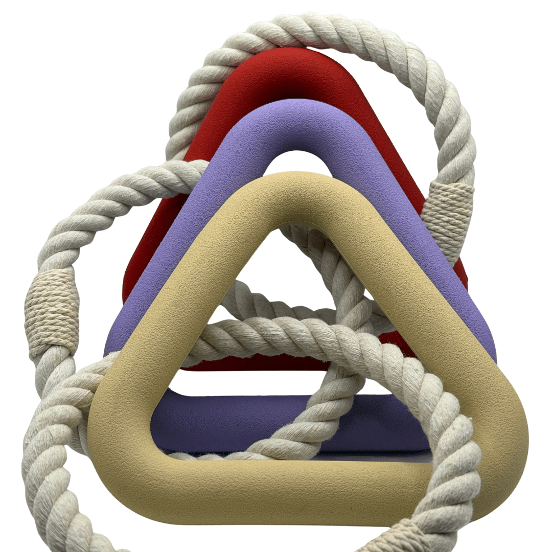 Hond Kauwtriangel 15 cm Natuurlijk Rubber – Stimuleert Gezond Kauwgedrag Roze - Hebbr