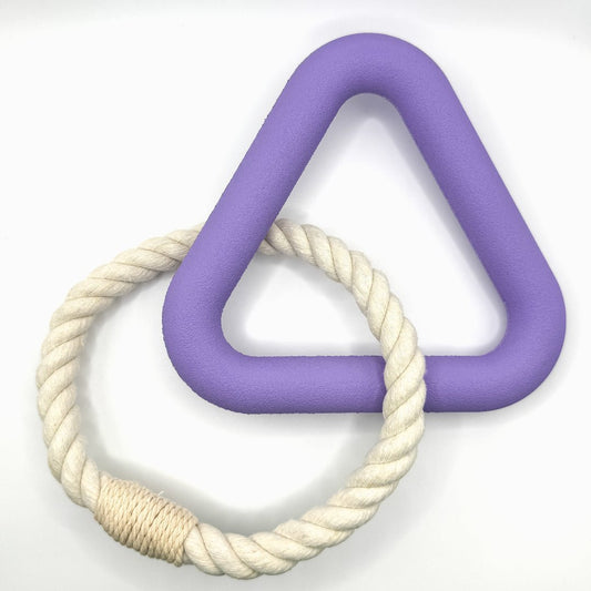 Hond Kauwtriangel 15 cm Natuurlijk Rubber – Stimuleert Gezond Kauwgedrag Roze - Hebbr