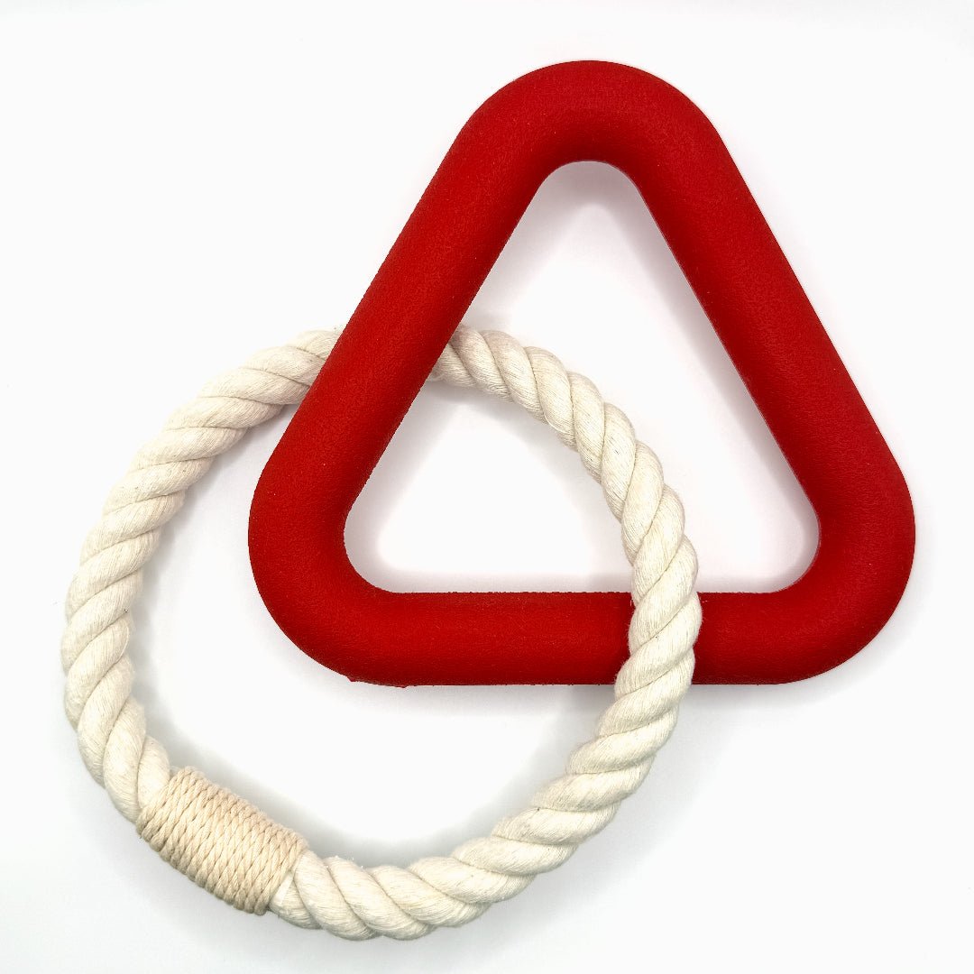 Hond Kauwtriangel 15 cm Natuurlijk Rubber – Stimuleert Gezond Kauwgedrag Roze - Hebbr