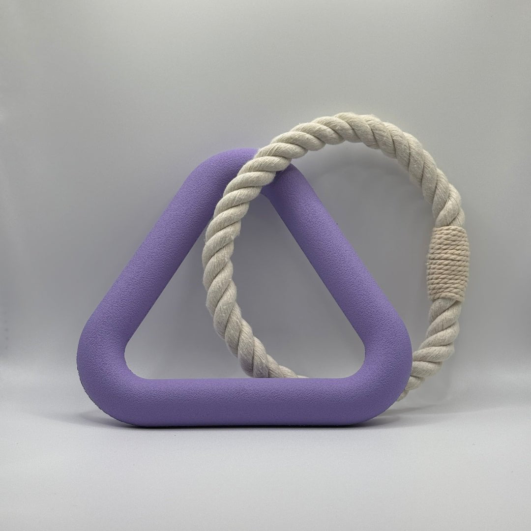 Hond Kauwtriangel 15 cm Natuurlijk Rubber – Stimuleert Gezond Kauwgedrag Roze - Hebbr