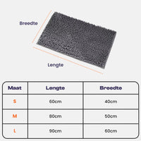 Hond Pootmat 60×90 cm Microvezel – Ultra Absorberend Antislip Grijs - Hebbr
