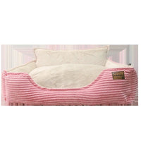 Hond Slaapbank 60×50 cm Corduroy – Warme Pluizige Kennel voor Honden en Katten - Hebbr