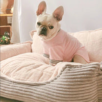 Hond Slaapbank 60×50 cm Corduroy – Warme Pluizige Kennel voor Honden en Katten - Hebbr