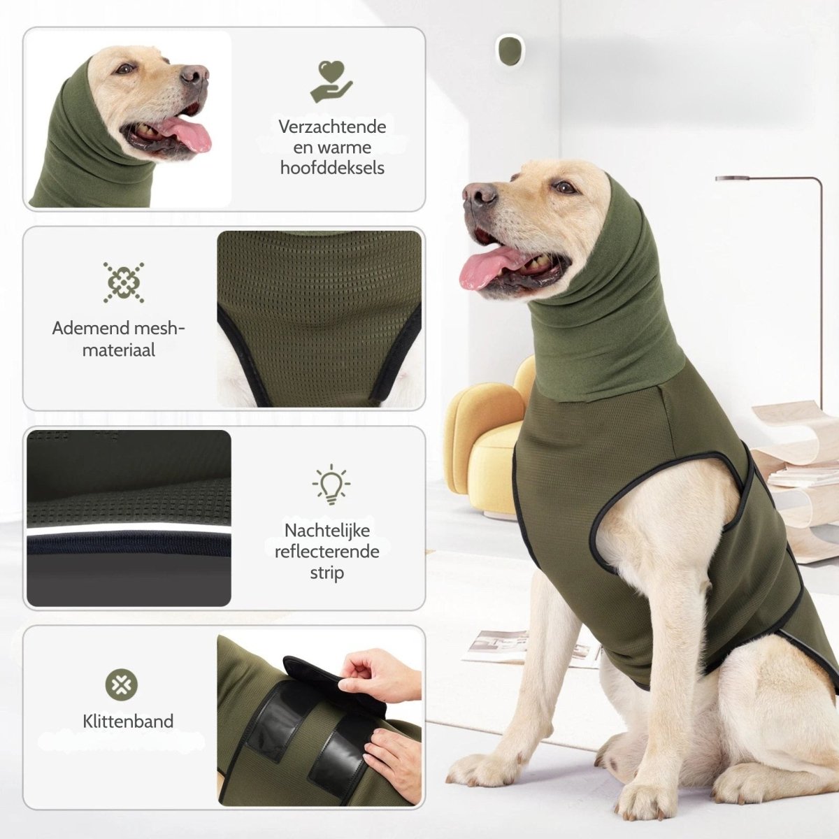 Honden anti - angst en stresvest voor honden – voor Stressvolle Situaties - Hebbr