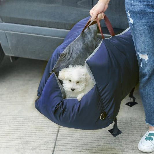 Honden Autostoelhoes, Waterdicht en Wasbaar, Comfortabel Pluche Nest - 60x60x35 cm - Hebbr
