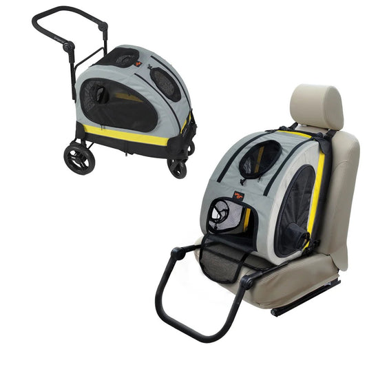 Honden Kinderwagen 41,5×44,8×62,6 cm – Draagbaar voor Kleine Honden Lichtgeel - Hebbr