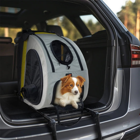Honden Kinderwagen 41,5×44,8×62,6 cm – Draagbaar voor Kleine Honden Lichtgeel - Hebbr