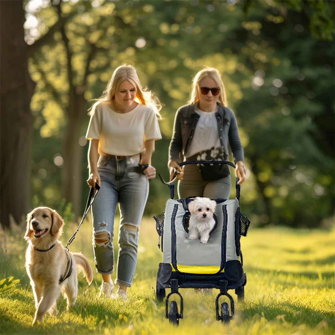 Honden Kinderwagen 41,5×44,8×62,6 cm – Draagbaar voor Kleine Honden Lichtgeel - Hebbr