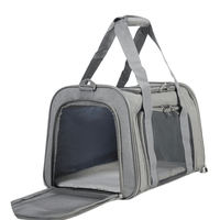 Honden reistas 30×30×40 cm Ademend – Vliegtuig Goedgekeurd Grijs - Hebbr