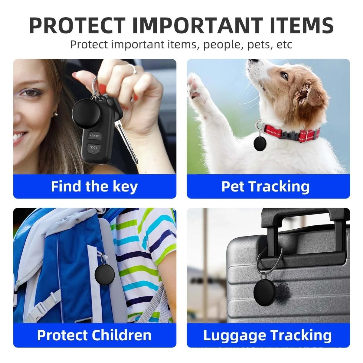 Honden Tracker 29×7,8 mm – Bluetooth Locatie met Reflecterende Halsband - Hebbr