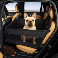 Hondenautostoel met stevige bodem en comfortabele bekleding - Donkergrijs, 55x50x30 cm - Hebbr