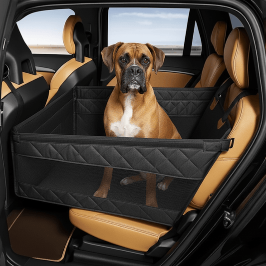Hondenautostoel met stevige bodem en comfortabele bekleding - Donkergrijs - Zwart - Hebbr