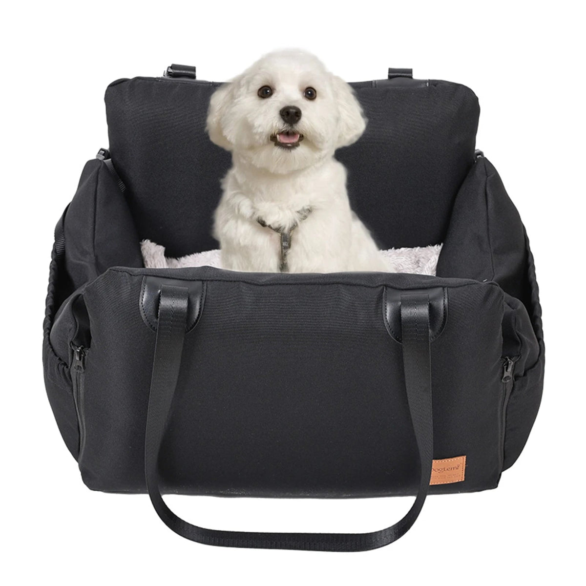 Hondenautostoel voor Kleine Honden – Verstelbare Bevestiging & Antislip Onderkant - Hebbr