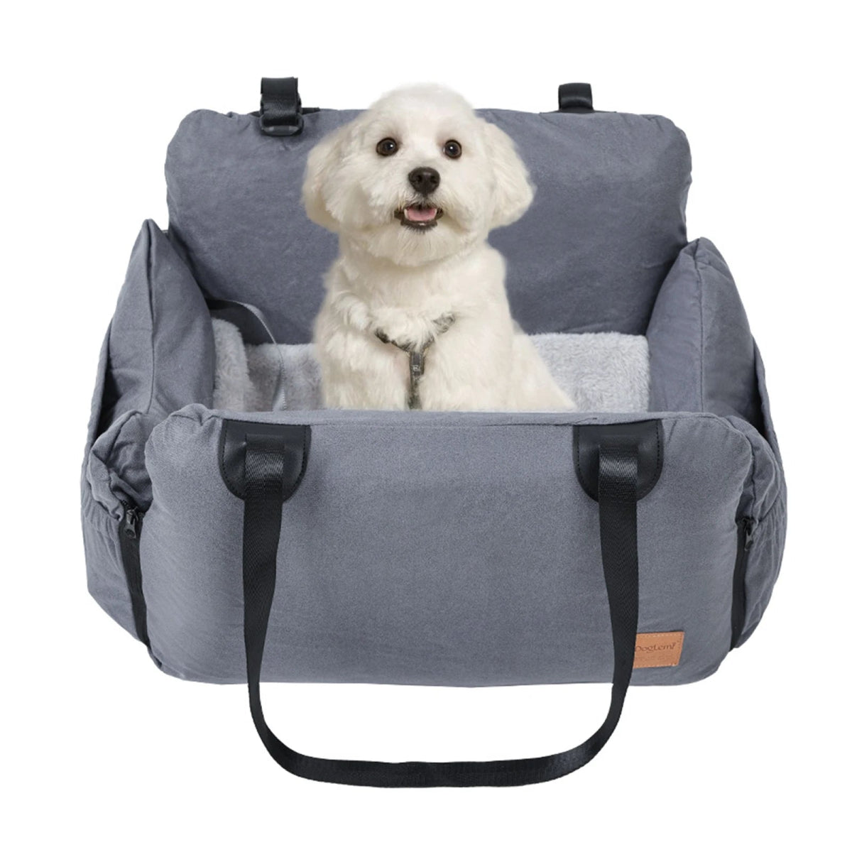 Hondenautostoel voor Kleine Honden – Verstelbare Bevestiging & Antislip Onderkant - Hebbr