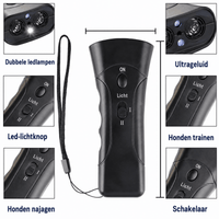 Hondenblaftrainer | Ultrasoon, Draagbaar met LED-Licht - Hebbr