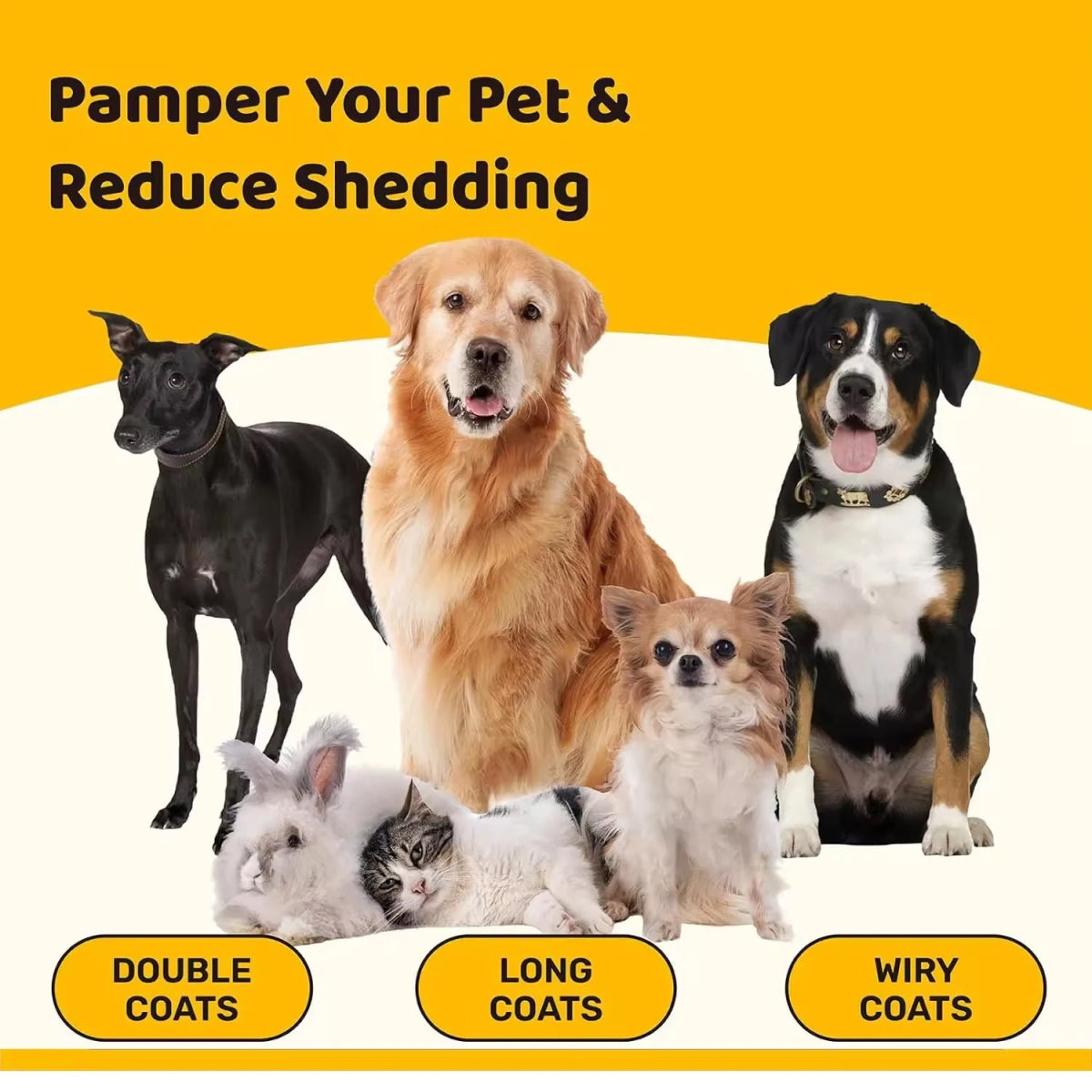 Hondenborstel 3 - in - 1 - Hebbr