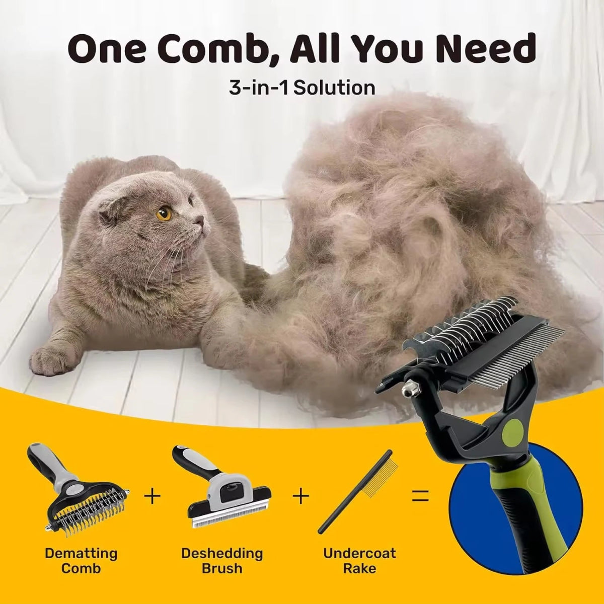 Hondenborstel 3 - in - 1 - Hebbr