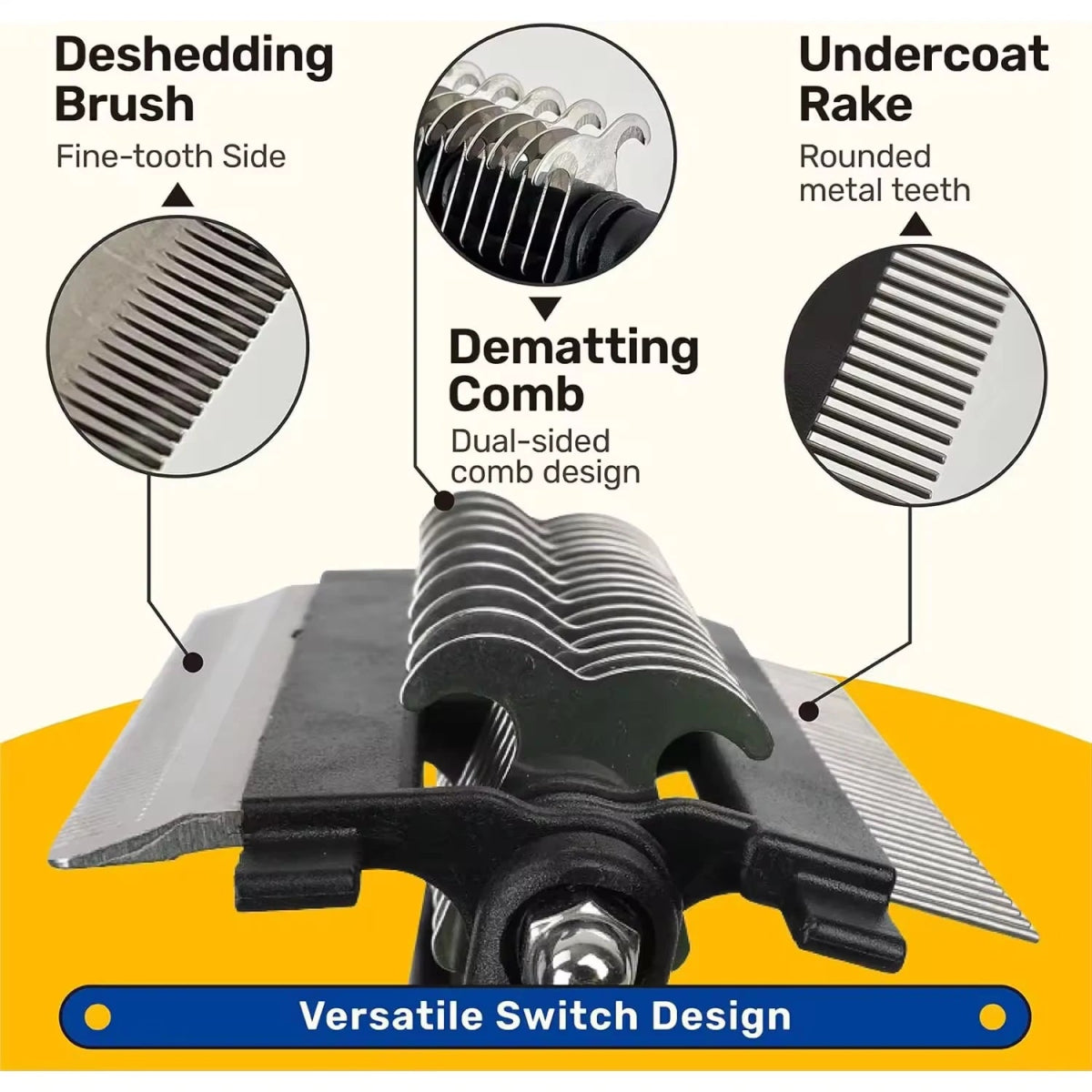 Hondenborstel 3 - in - 1 - Hebbr
