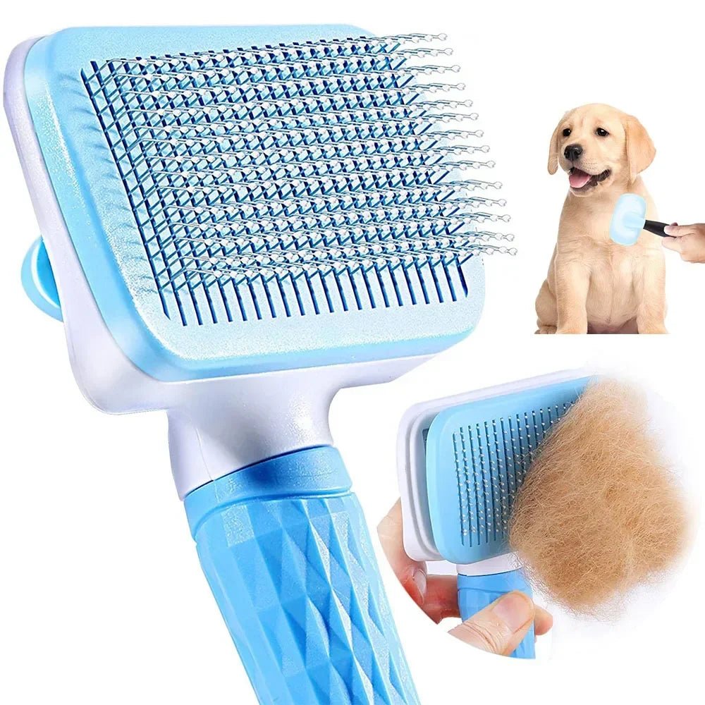 Hondenborstel voor Langharige Honden - Effectieve Haarverwijdering met Massagefunctie, Ergonomisch Handvat - Hebbr