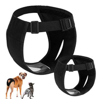 Hondenbroek met Inlegluier XS t/m 2XL Katoen – Verstelbaar en Ademend Zwart - Hebbr