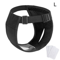 Hondenbroek met Inlegluier XS t/m 2XL Katoen – Verstelbaar en Ademend Zwart - Hebbr