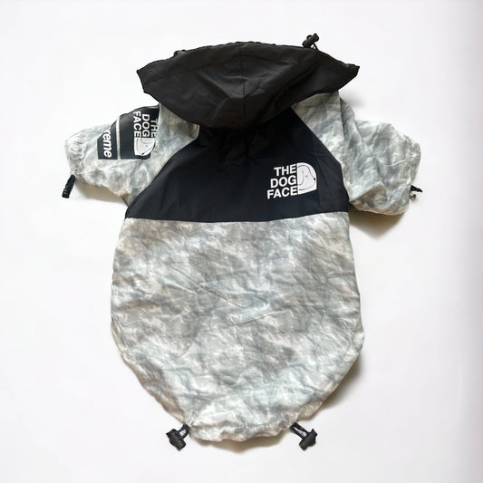 Hondengezichtsjack M Grijs – Waterdicht Windbreaker voor Huisdieren - Hebbr