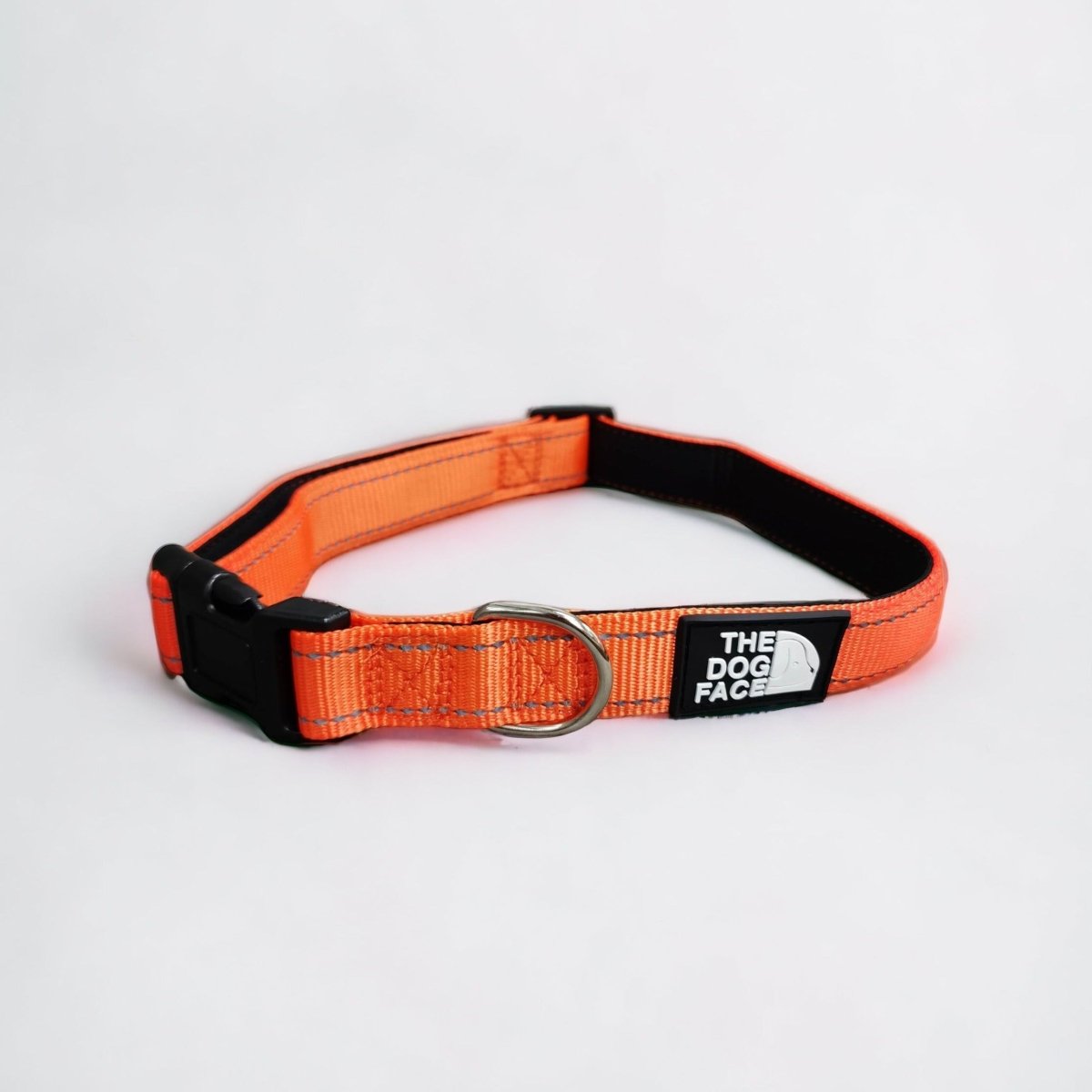 Hondenhalsband Reflecterend Gewatteerd – Veilig Oranje Nylon met D - ring - Hebbr
