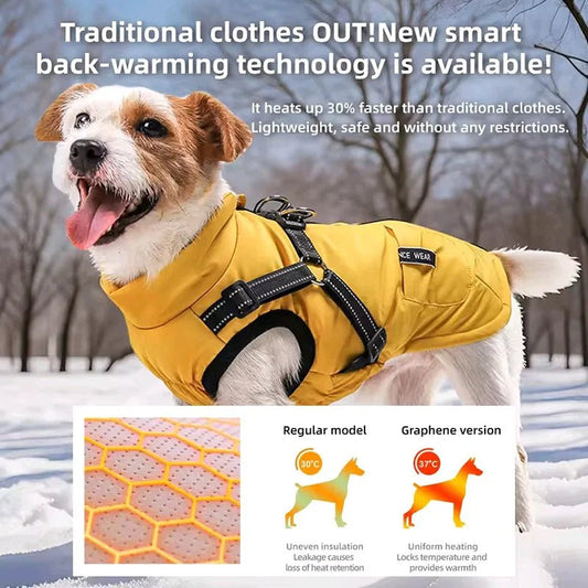 Hondenjas voor Grote Hond – Waterdicht, Winddicht Katoen met Reflecterende Streep - Hebbr