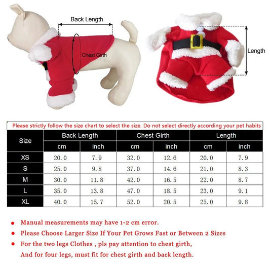 Hondenkostuum Kerstman Fleece XS - XL – Grappige Cosplay Rood voor Honden en Katten - Hebbr