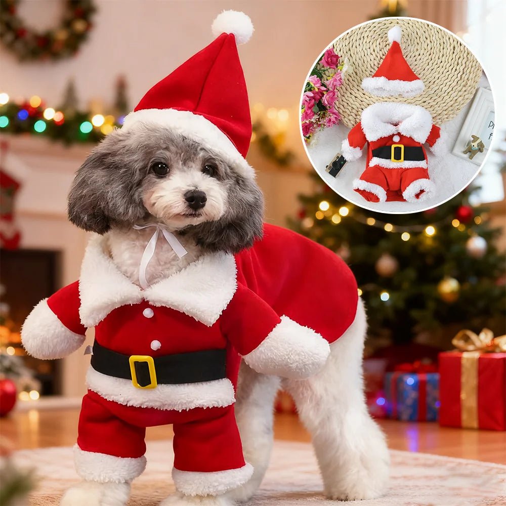 Hondenkostuum Kerstman Fleece XS - XL – Grappige Cosplay Rood voor Honden en Katten - Hebbr