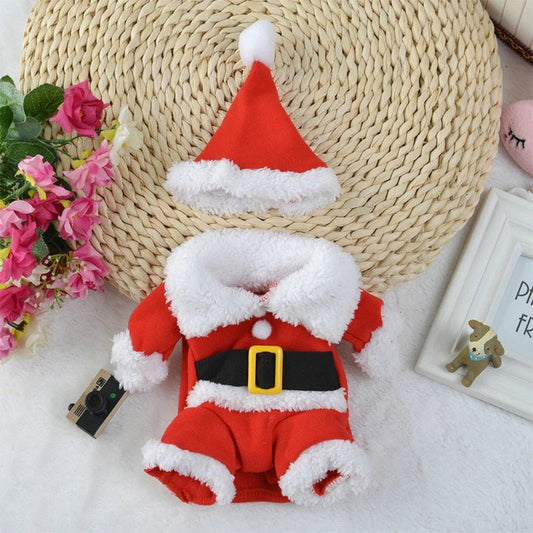 Hondenkostuum Kerstman Fleece XS - XL – Grappige Cosplay Rood voor Honden en Katten - Hebbr