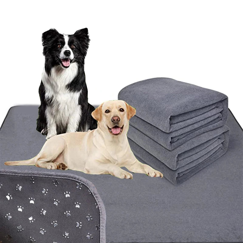 Hondenmat 90×90 cm Waterdicht – Superabsorberend Antislip Grijs - Hebbr