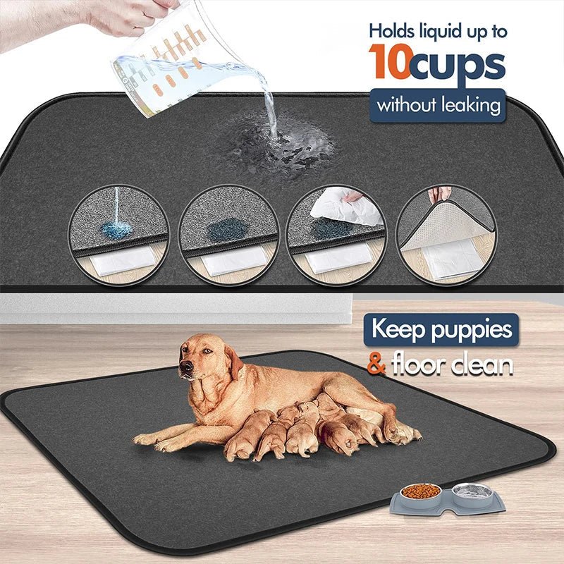 Hondenmat 90×90 cm Waterdicht – Superabsorberend Antislip Grijs - Hebbr