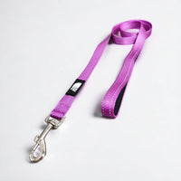 Hondenriem 1,5 m Reflecterend Nylon – Veiligheid en Comfort Paars - Hebbr