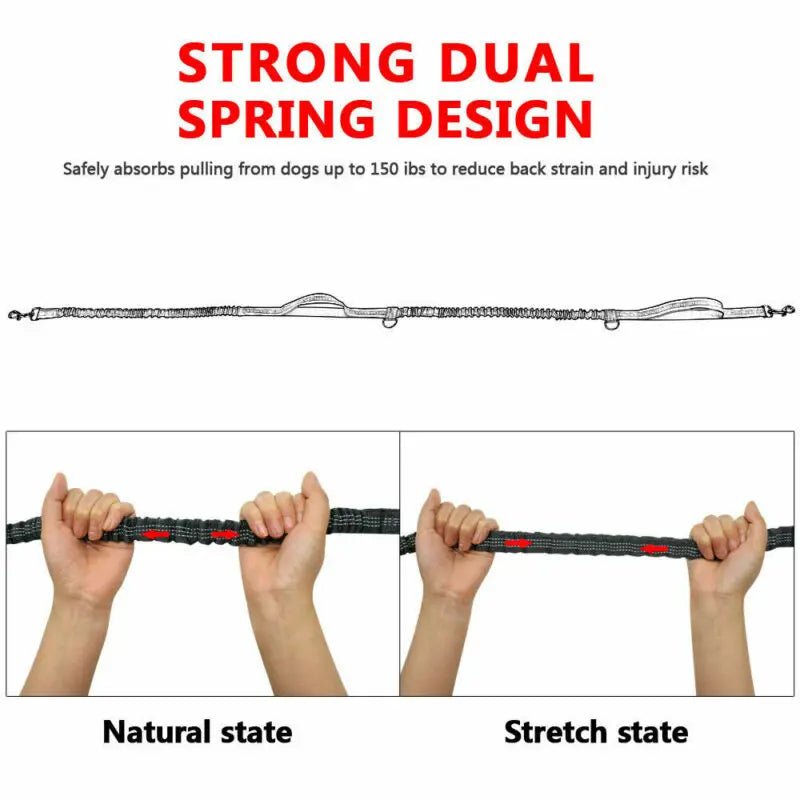 Hondenriem Handsfree 2,5 m Nylon – Schokabsorberend voor Joggen - Hebbr