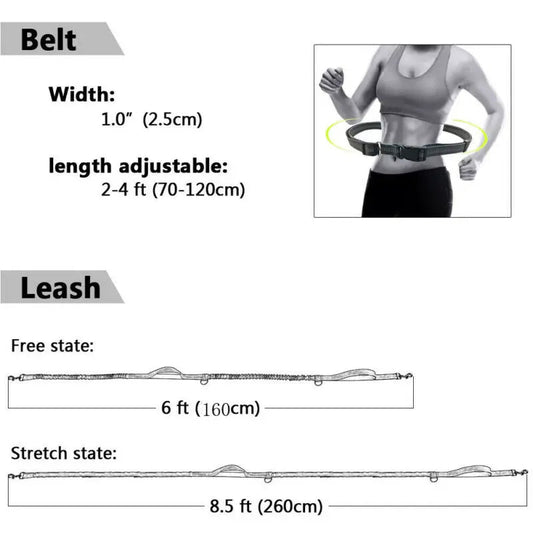 Hondenriem Handsfree 2,5 m Nylon – Schokabsorberend voor Joggen - Hebbr