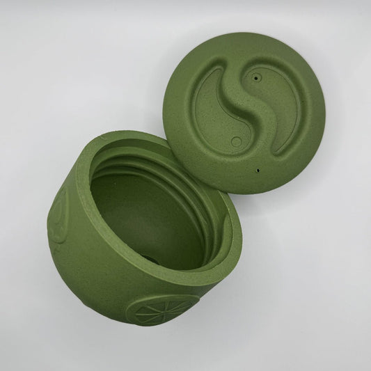 Hondenspeelgoed Snuffel & Snack Bal 9,7×9,8 cm – Natuurlijk Rubber Olijfgroen - Hebbr