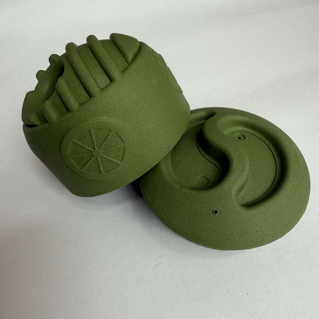 Hondenspeelgoed Snuffel & Snack Bal 9,7×9,8 cm – Natuurlijk Rubber Olijfgroen - Hebbr