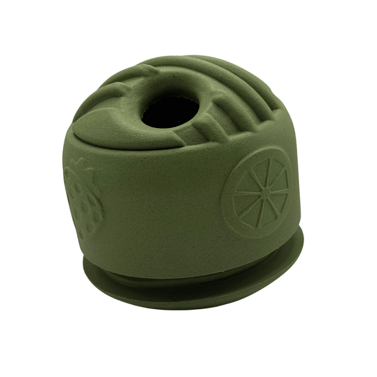 Hondenspeelgoed Snuffel & Snack Bal 9,7×9,8 cm – Natuurlijk Rubber Olijfgroen - Hebbr